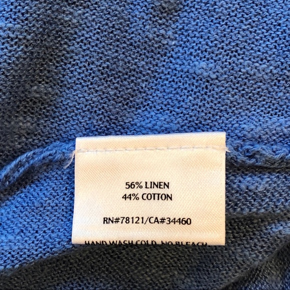 Eileen Fisher linen blend bright blue pullover top - Picture 8 of 8